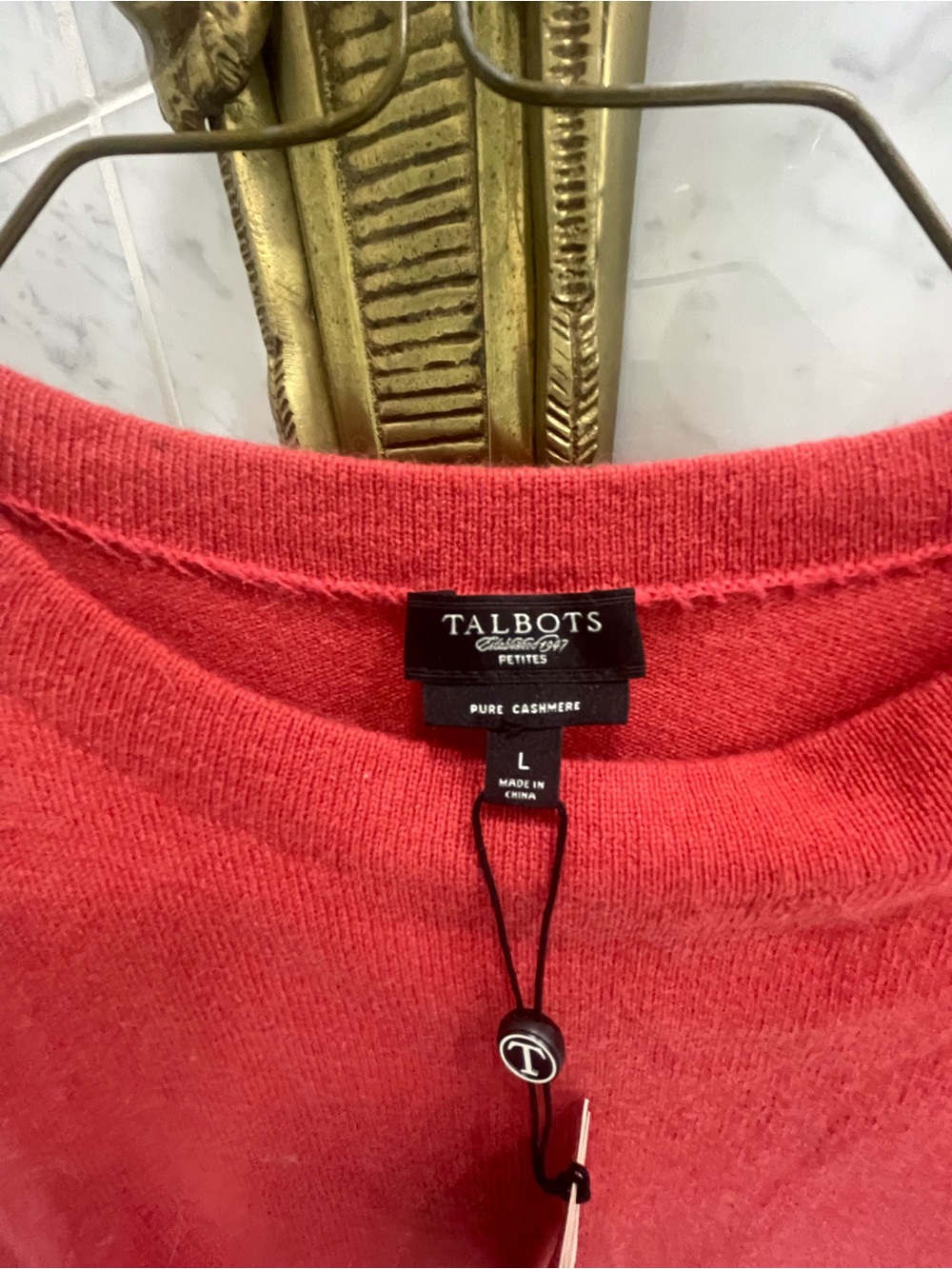New w tags Talbots Coral Cashmere Crewneck Sweater